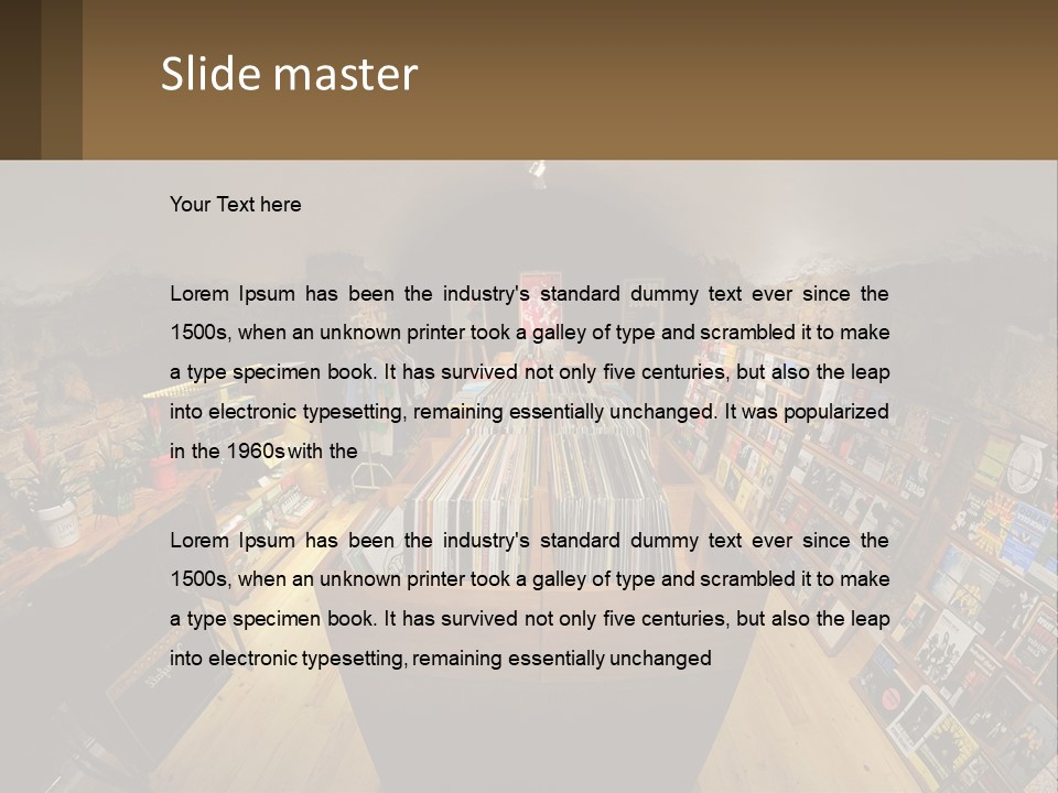 A Room Filled With Lots Of Records And Magazines PowerPoint Template