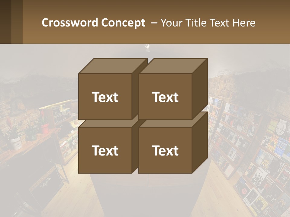A Room Filled With Lots Of Records And Magazines PowerPoint Template