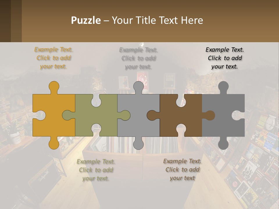 A Room Filled With Lots Of Records And Magazines PowerPoint Template