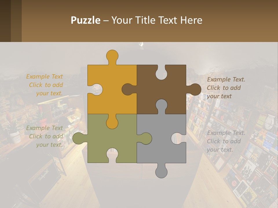 A Room Filled With Lots Of Records And Magazines PowerPoint Template