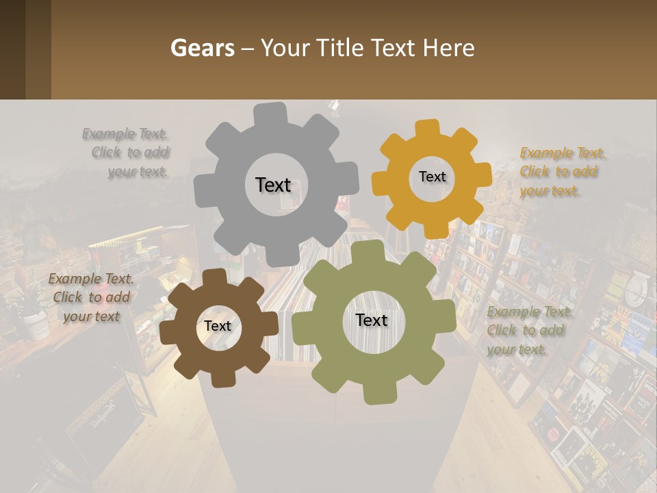 A Room Filled With Lots Of Records And Magazines PowerPoint Template