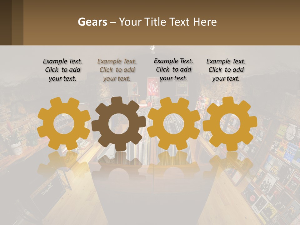 A Room Filled With Lots Of Records And Magazines PowerPoint Template