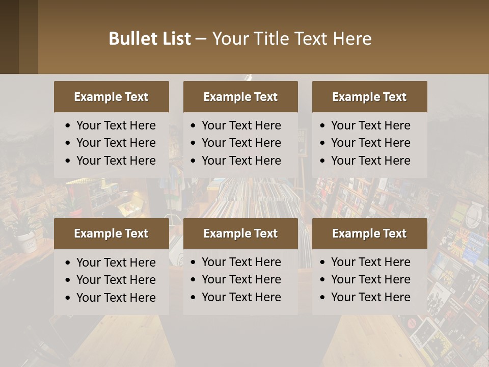 A Room Filled With Lots Of Records And Magazines PowerPoint Template