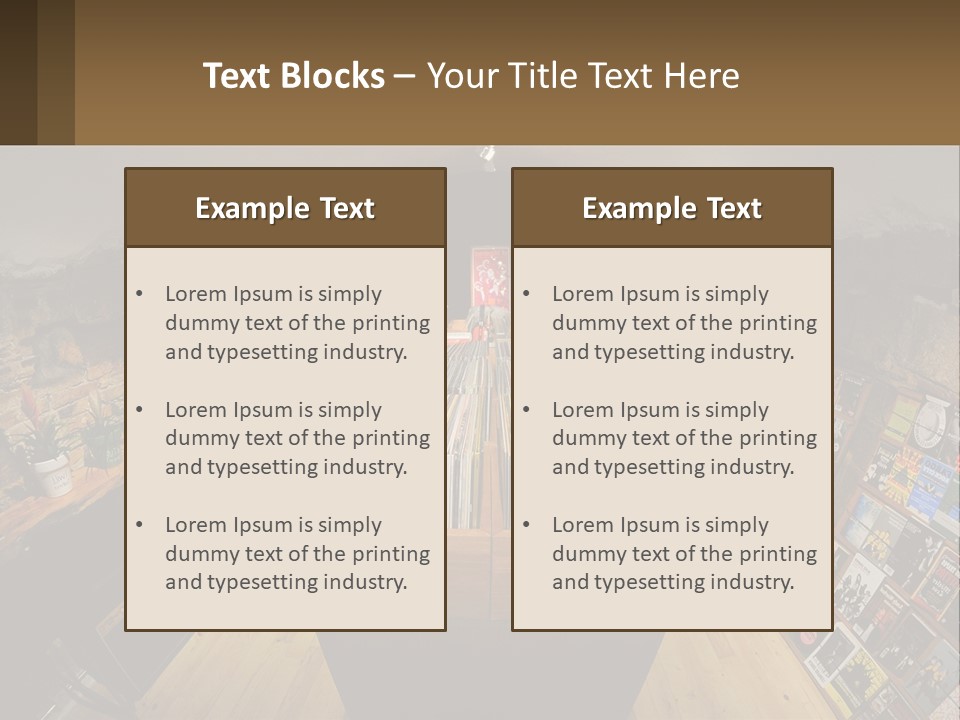 A Room Filled With Lots Of Records And Magazines PowerPoint Template
