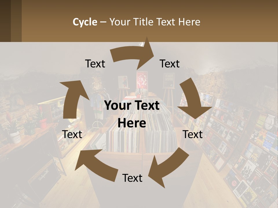 A Room Filled With Lots Of Records And Magazines PowerPoint Template