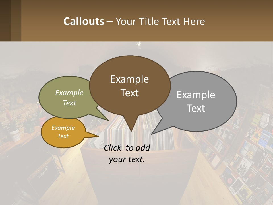 A Room Filled With Lots Of Records And Magazines PowerPoint Template
