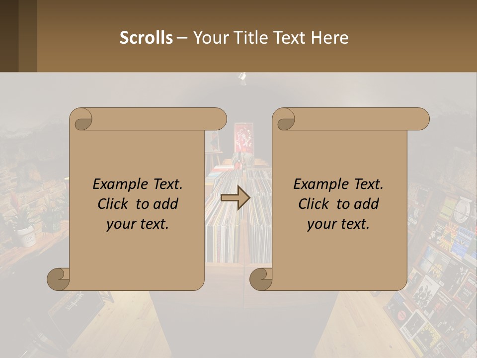 A Room Filled With Lots Of Records And Magazines PowerPoint Template