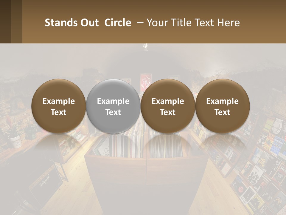 A Room Filled With Lots Of Records And Magazines PowerPoint Template