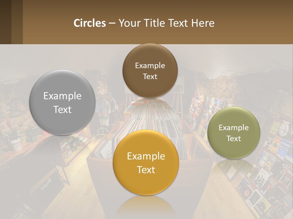 A Room Filled With Lots Of Records And Magazines PowerPoint Template