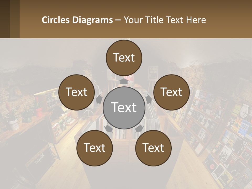 A Room Filled With Lots Of Records And Magazines PowerPoint Template