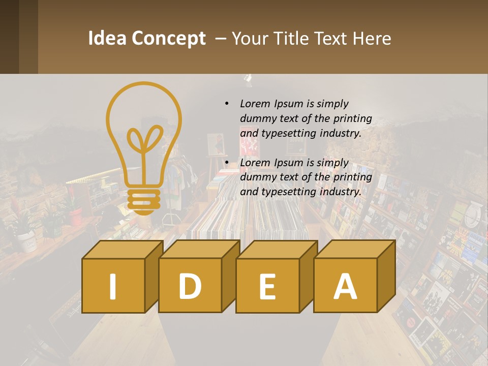 A Room Filled With Lots Of Records And Magazines PowerPoint Template