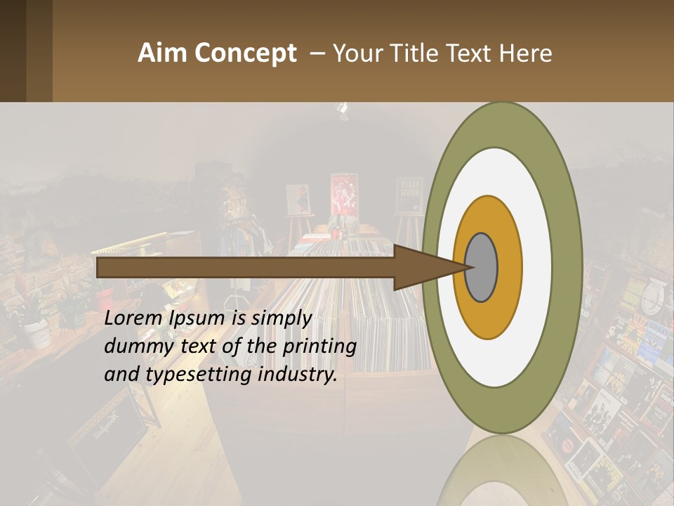 A Room Filled With Lots Of Records And Magazines PowerPoint Template