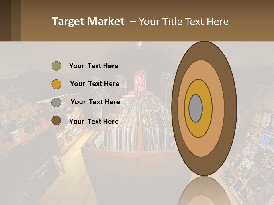 A Room Filled With Lots Of Records And Magazines PowerPoint Template