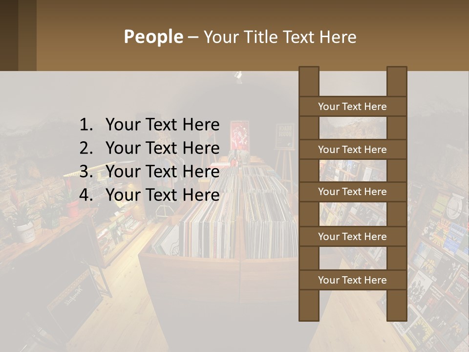 A Room Filled With Lots Of Records And Magazines PowerPoint Template