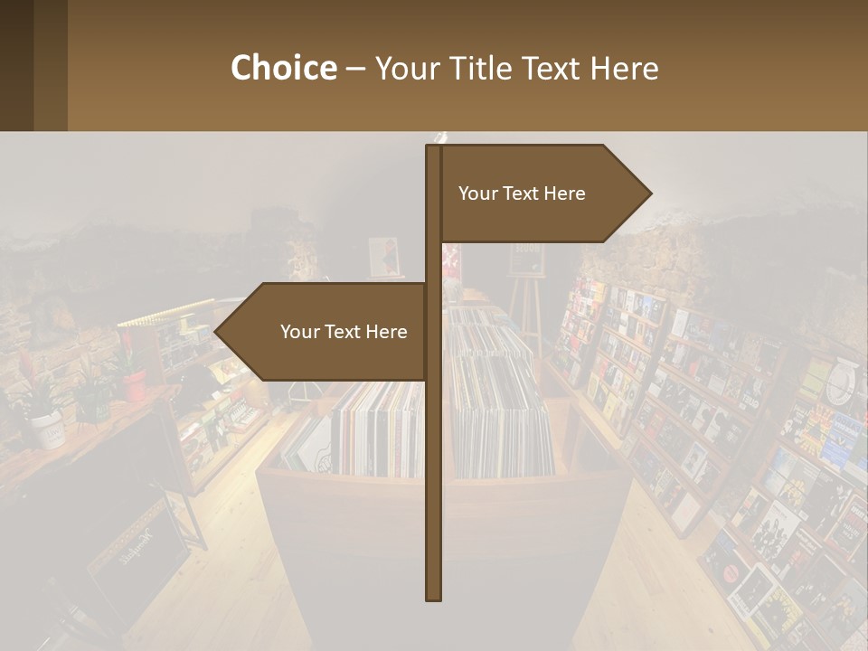 A Room Filled With Lots Of Records And Magazines PowerPoint Template