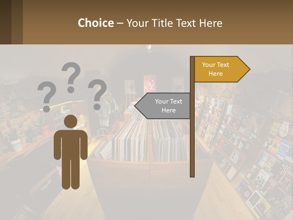 A Room Filled With Lots Of Records And Magazines PowerPoint Template