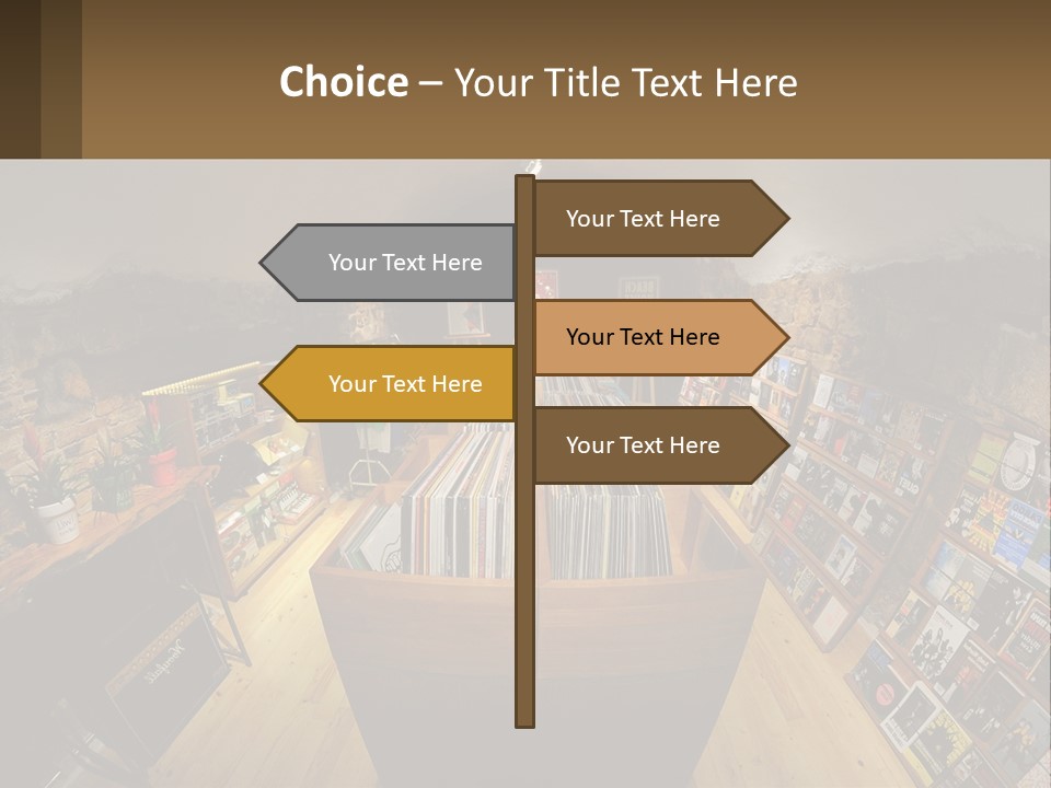 A Room Filled With Lots Of Records And Magazines PowerPoint Template