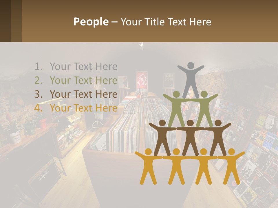 A Room Filled With Lots Of Records And Magazines PowerPoint Template