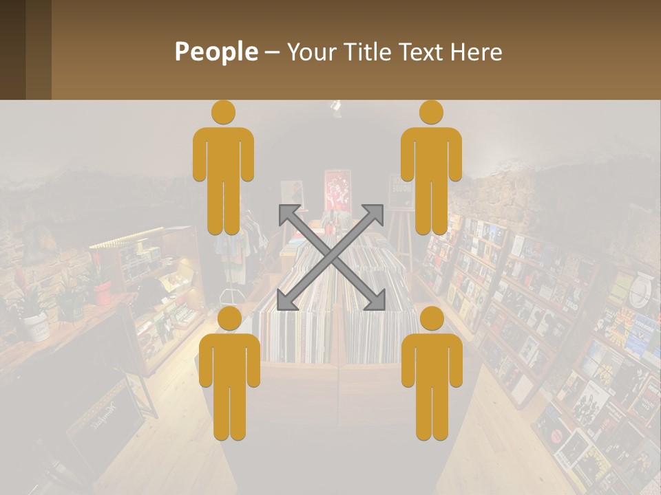 A Room Filled With Lots Of Records And Magazines PowerPoint Template