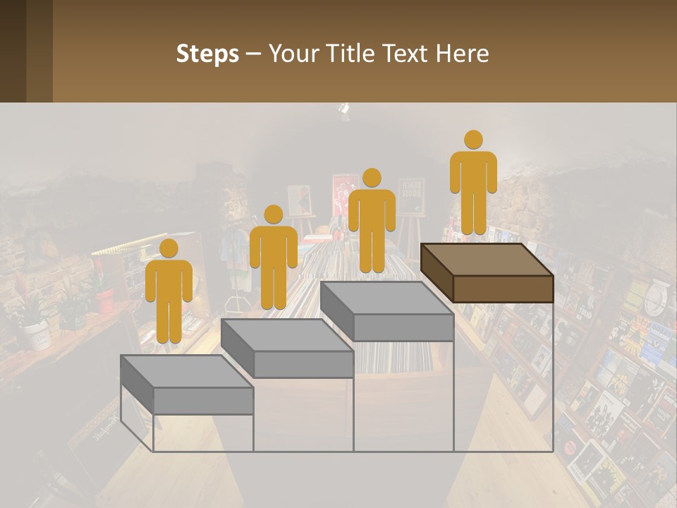 A Room Filled With Lots Of Records And Magazines PowerPoint Template