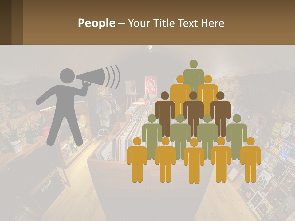 A Room Filled With Lots Of Records And Magazines PowerPoint Template