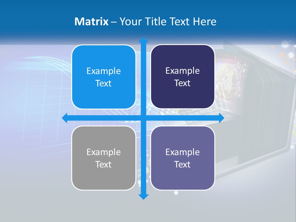 A Laptop Computer With A Blue Background PowerPoint Template