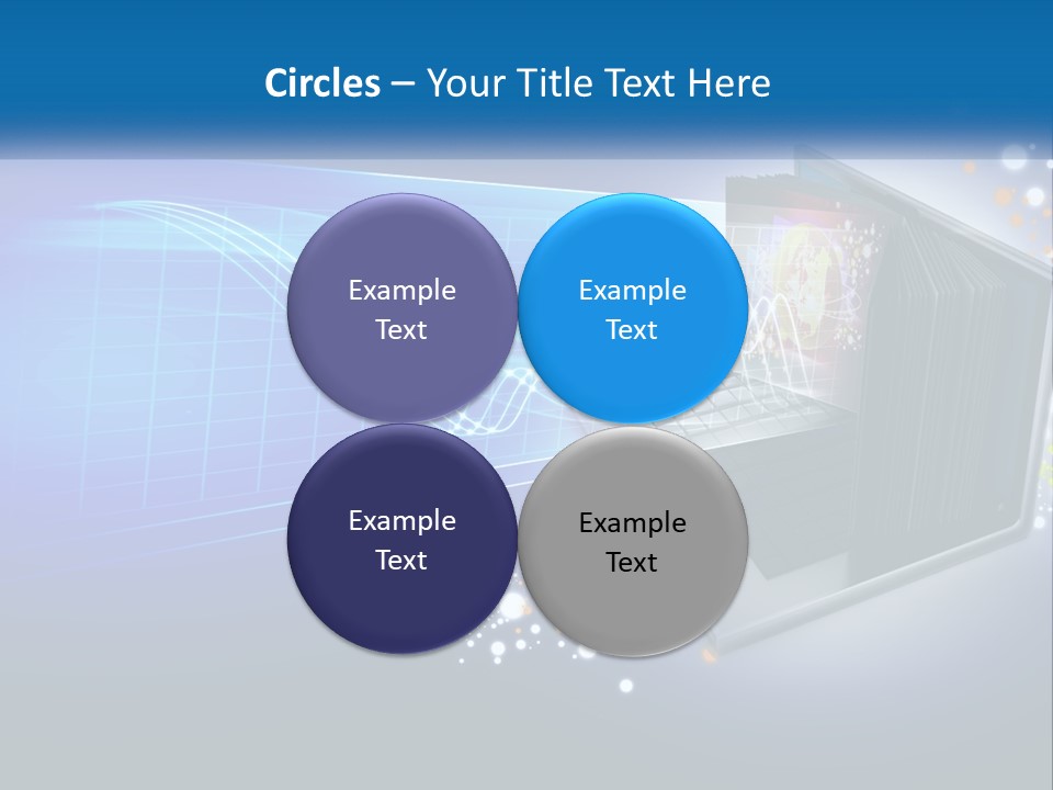 A Laptop Computer With A Blue Background PowerPoint Template