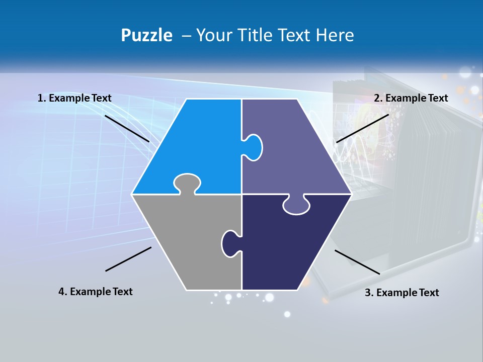 A Laptop Computer With A Blue Background PowerPoint Template