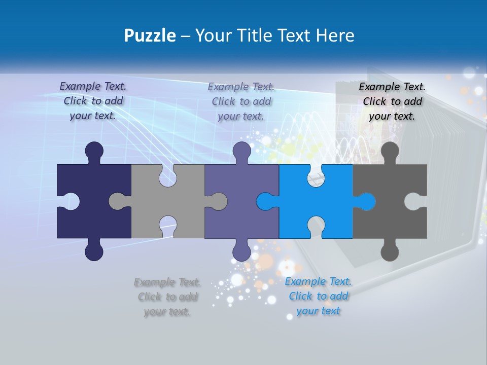 A Laptop Computer With A Blue Background PowerPoint Template