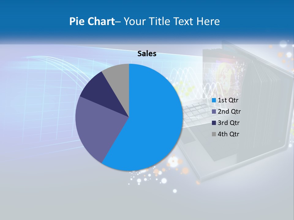 A Laptop Computer With A Blue Background PowerPoint Template