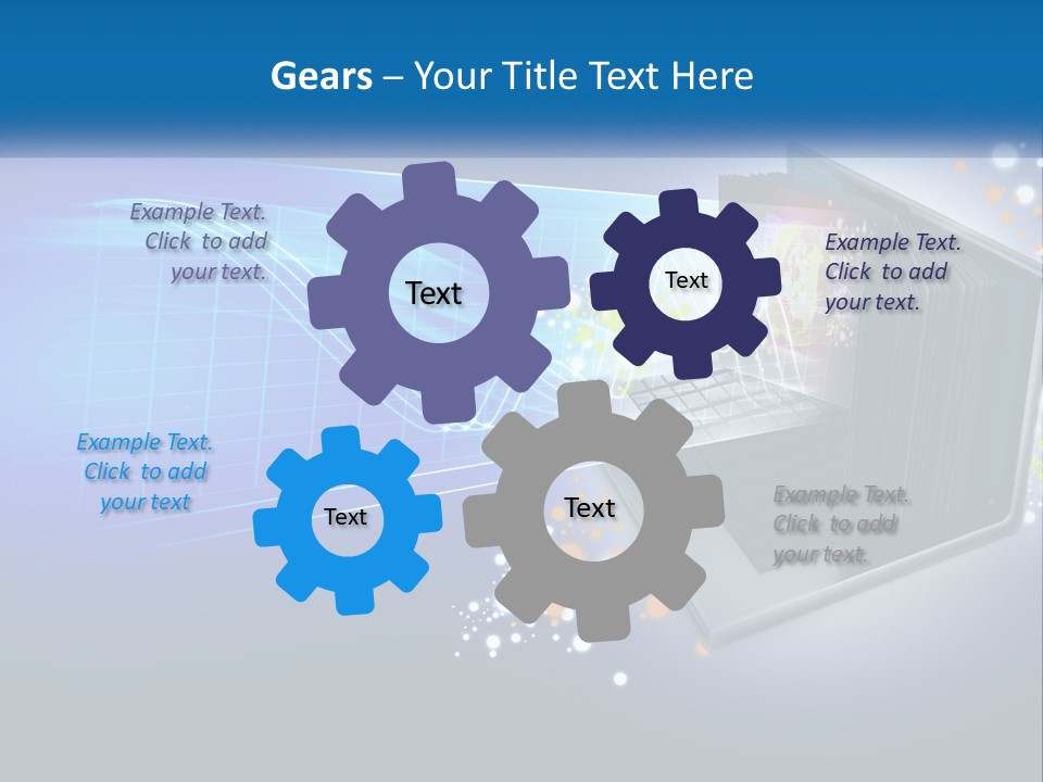 A Laptop Computer With A Blue Background PowerPoint Template