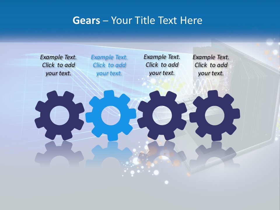 A Laptop Computer With A Blue Background PowerPoint Template