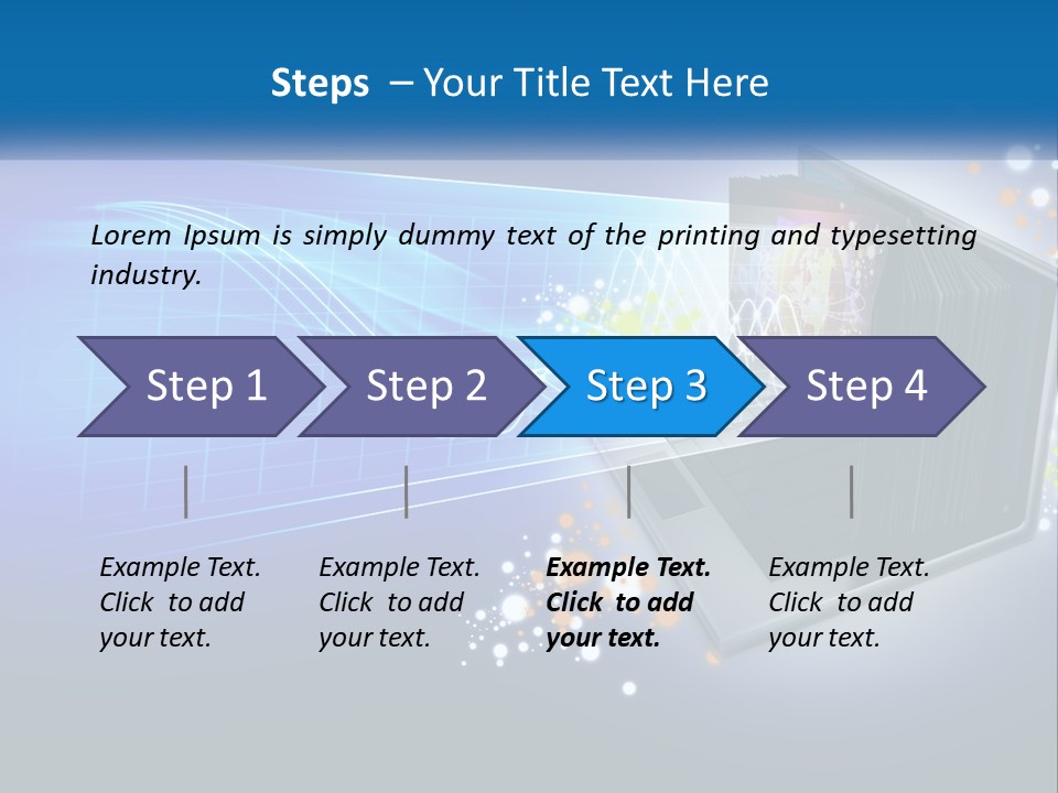 A Laptop Computer With A Blue Background PowerPoint Template