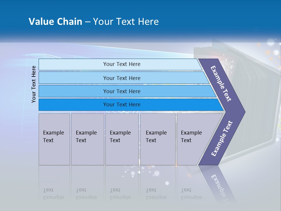 A Laptop Computer With A Blue Background PowerPoint Template