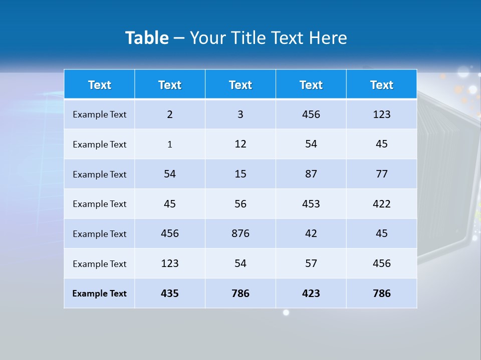 A Laptop Computer With A Blue Background PowerPoint Template