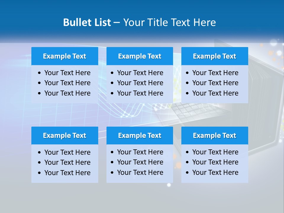 A Laptop Computer With A Blue Background PowerPoint Template