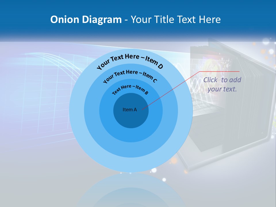 A Laptop Computer With A Blue Background PowerPoint Template
