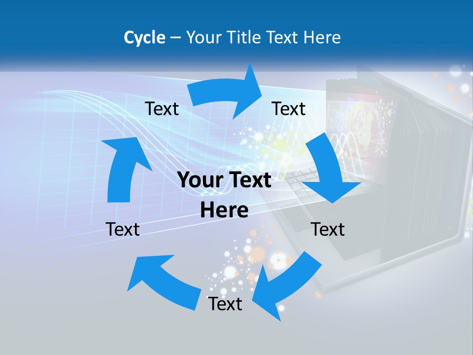 A Laptop Computer With A Blue Background PowerPoint Template