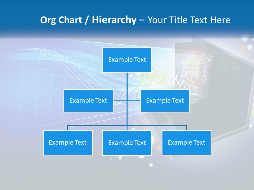A Laptop Computer With A Blue Background PowerPoint Template