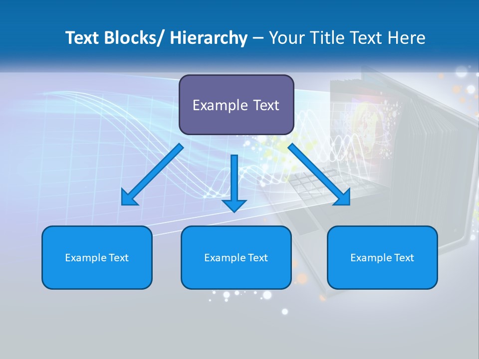 A Laptop Computer With A Blue Background PowerPoint Template
