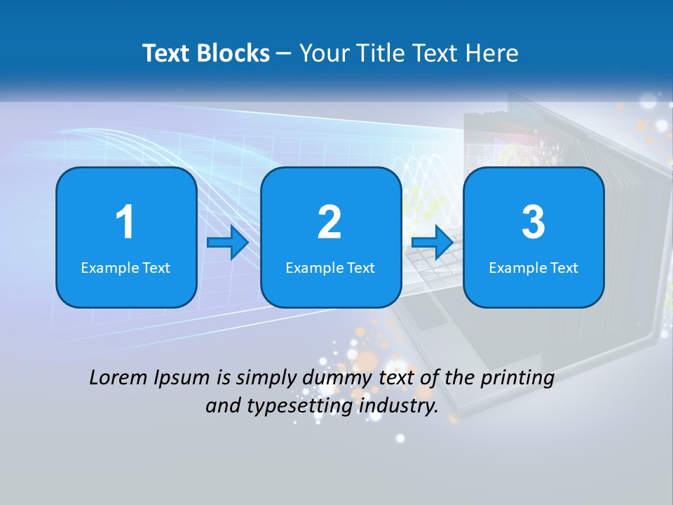 A Laptop Computer With A Blue Background PowerPoint Template