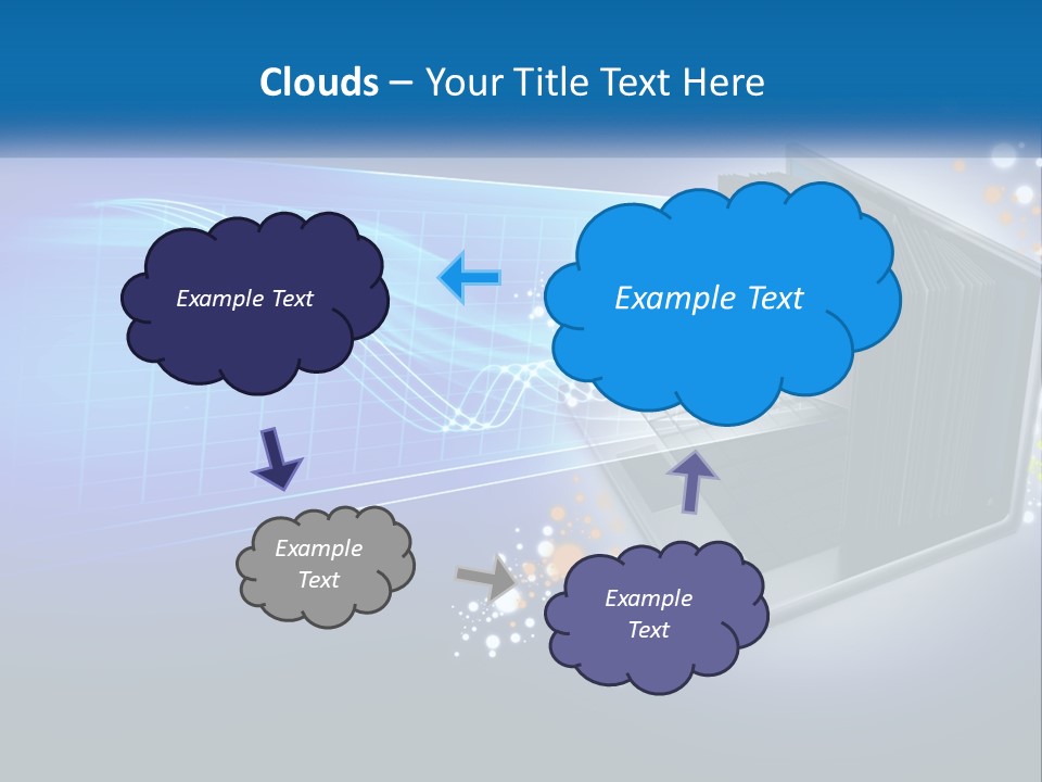 A Laptop Computer With A Blue Background PowerPoint Template