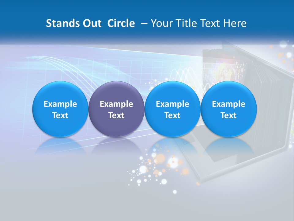 A Laptop Computer With A Blue Background PowerPoint Template