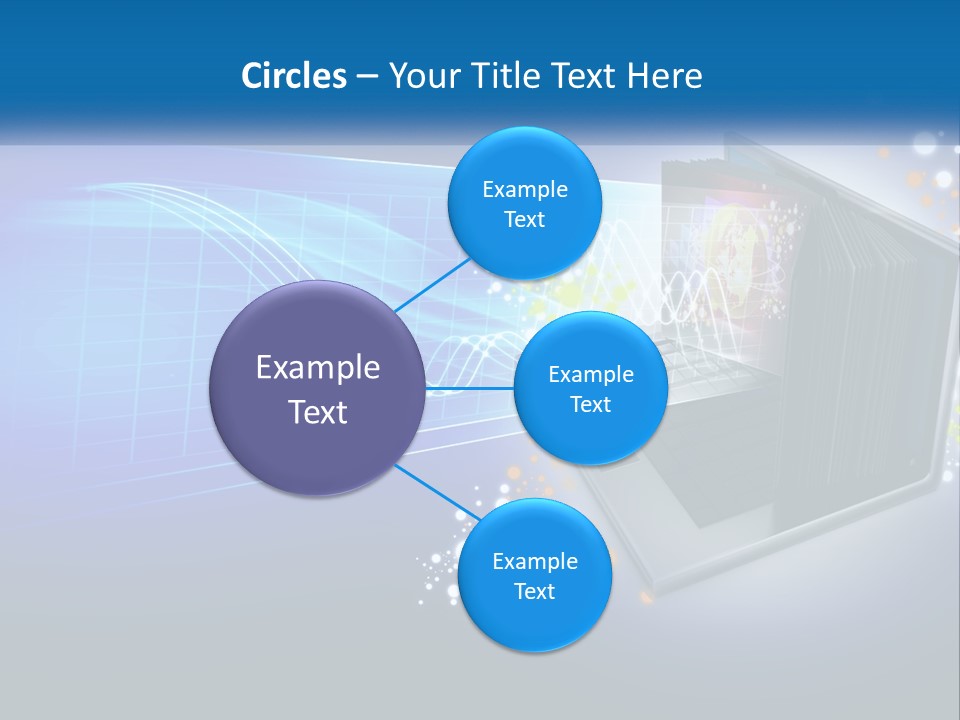 A Laptop Computer With A Blue Background PowerPoint Template