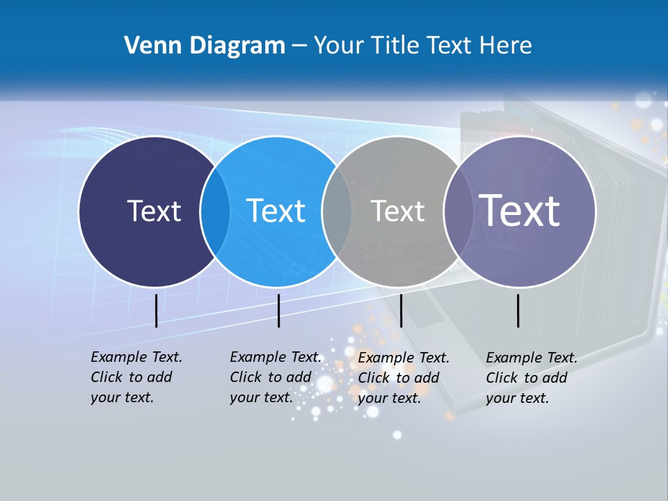 A Laptop Computer With A Blue Background PowerPoint Template
