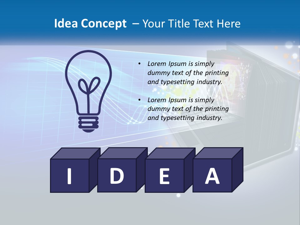 A Laptop Computer With A Blue Background PowerPoint Template