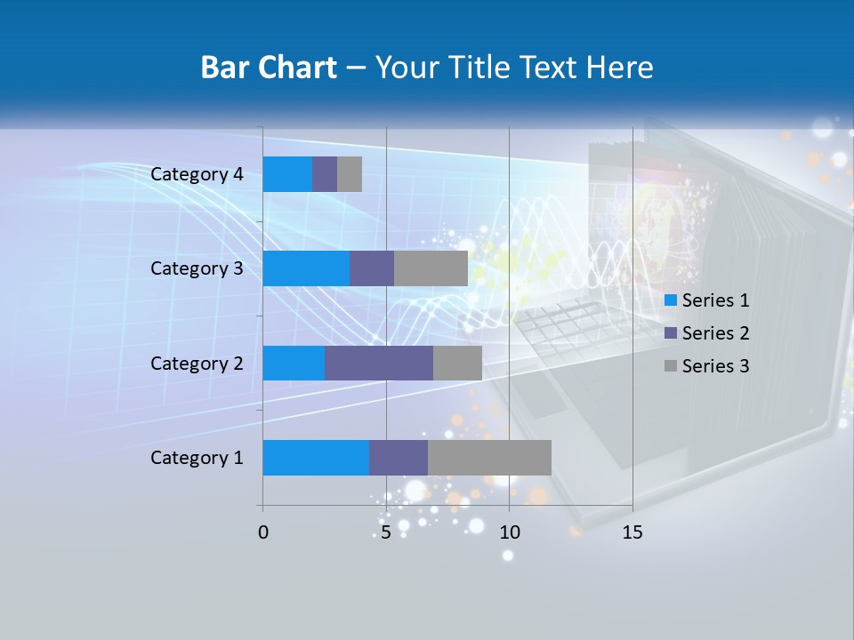 A Laptop Computer With A Blue Background PowerPoint Template
