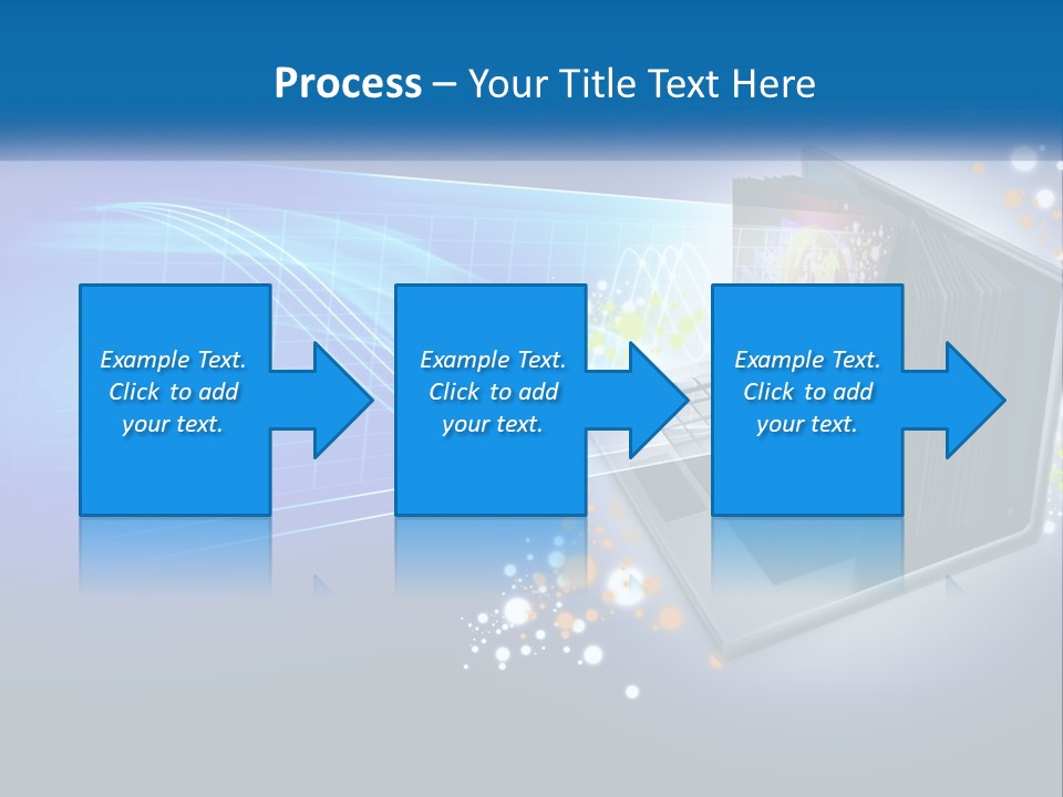 A Laptop Computer With A Blue Background PowerPoint Template