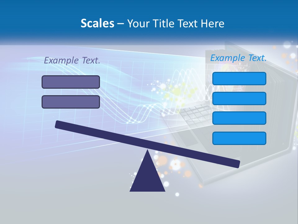 A Laptop Computer With A Blue Background PowerPoint Template