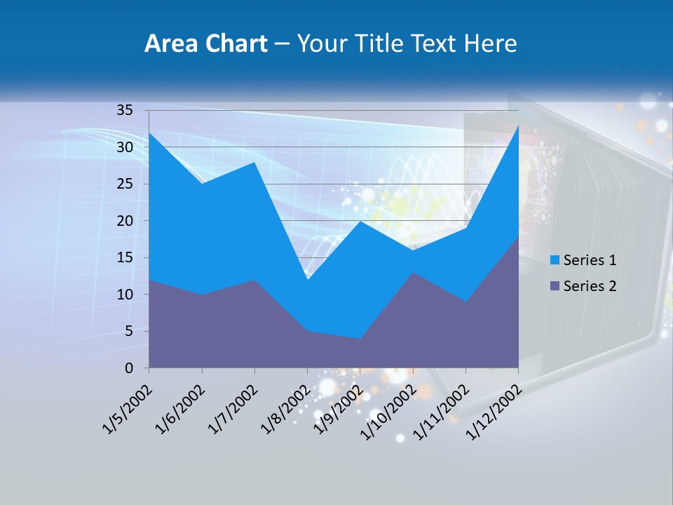 A Laptop Computer With A Blue Background PowerPoint Template